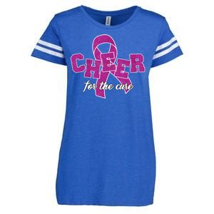 Cheer For The Cure Breast Cancer Awareness Ribbon Enza Ladies Jersey Football T-Shirt