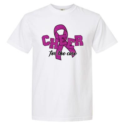 Cheer For The Cure Breast Cancer Awareness Ribbon Garment-Dyed Heavyweight T-Shirt