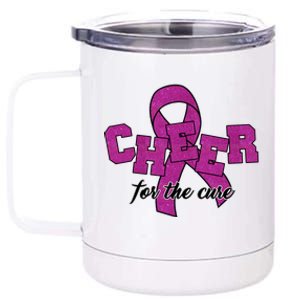 Cheer For The Cure Breast Cancer Awareness Ribbon 12 oz Stainless Steel Tumbler Cup