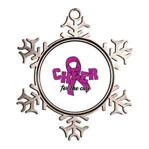 Cheer For The Cure Breast Cancer Awareness Ribbon Metallic Star Ornament