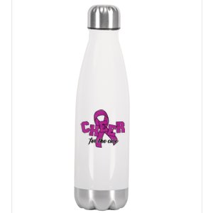 Cheer For The Cure Breast Cancer Awareness Ribbon Stainless Steel Insulated Water Bottle