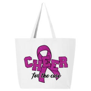 Cheer For The Cure Breast Cancer Awareness Ribbon 25L Jumbo Tote