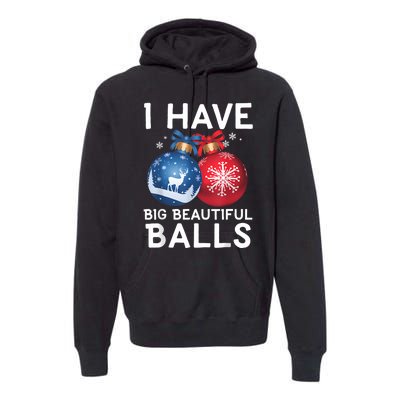 Christmas Funny Tees I Have Big Beautiful Balls Xmas Premium Hoodie