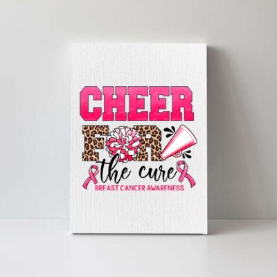 Cheer For The Cure Cheerleader Pink Ribbon Breast Cancer Canvas