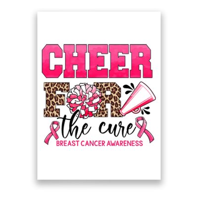 Cheer For The Cure Cheerleader Pink Ribbon Breast Cancer Poster