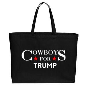 COWBOYS For Trump 2024 Cotton Canvas Jumbo Tote