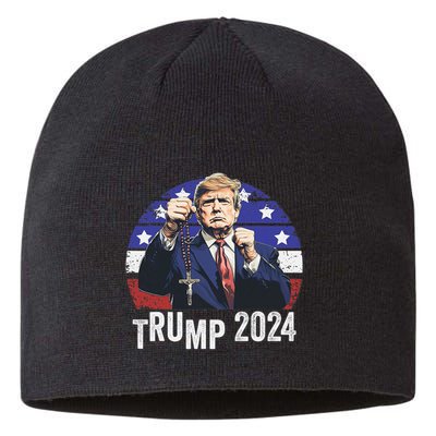 Catholics For Trump 2024 Rosary Election Sustainable Beanie