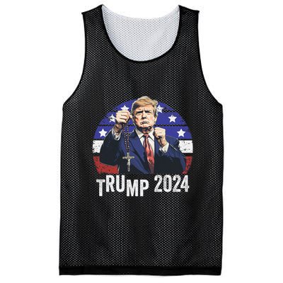 Catholics For Trump 2024 Rosary Election Mesh Reversible Basketball Jersey Tank