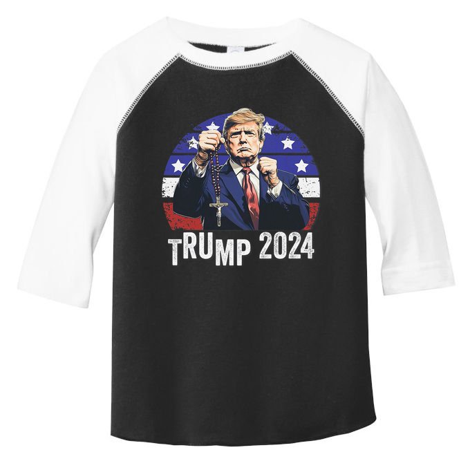 Catholics For Trump 2024 Rosary Election Toddler Fine Jersey T-Shirt