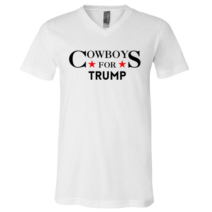 COWBOYS For Trump 2024 V-Neck T-Shirt