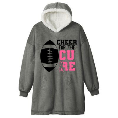 Cheer For The Cure Football Pink Breast Cancer Support Hooded Wearable Blanket