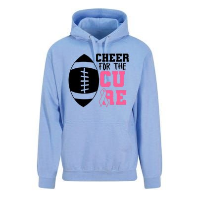 Cheer For The Cure Football Pink Breast Cancer Support Unisex Surf Hoodie