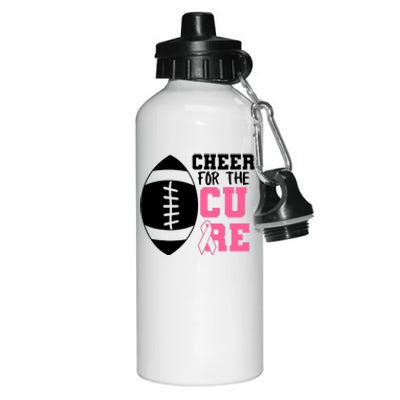 Cheer For The Cure Football Pink Breast Cancer Support Aluminum Water Bottle