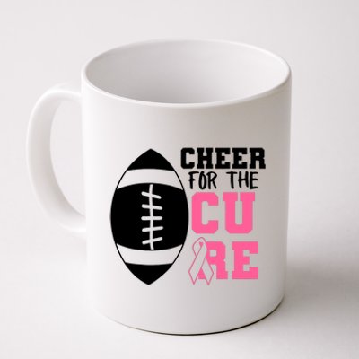 Cheer For The Cure Football Pink Breast Cancer Support Coffee Mug