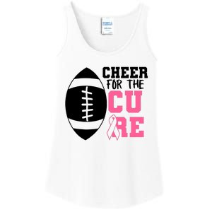 Cheer For The Cure Football Pink Breast Cancer Support Ladies Essential Tank