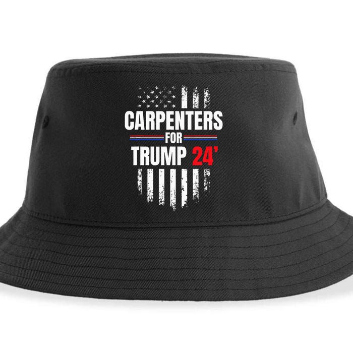 Carpenters For Trump 2024 American Flag Sustainable Bucket Hat