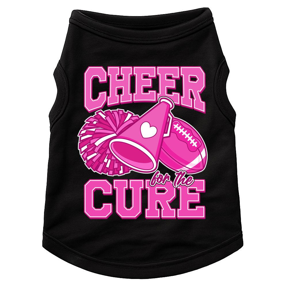 Cheer For The Cure Breast Cancer Awareness Cheerleader Doggie Tank