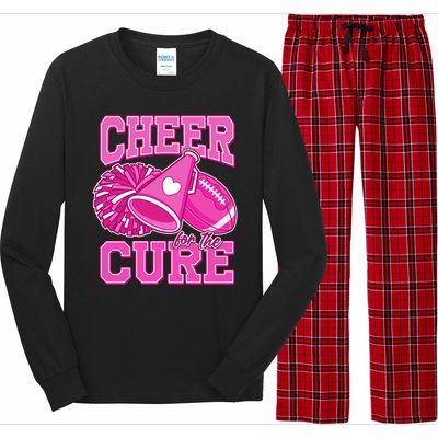 Cheer For The Cure Breast Cancer Awareness Cheerleader Long Sleeve Pajama Set