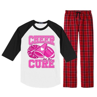 Cheer For The Cure Breast Cancer Awareness Cheerleader Raglan Sleeve Pajama Set