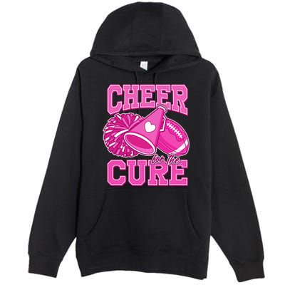 Cheer For The Cure Breast Cancer Awareness Cheerleader Premium Pullover Hoodie