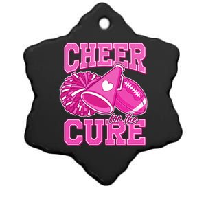 Cheer For The Cure Breast Cancer Awareness Cheerleader Ceramic Star Ornament