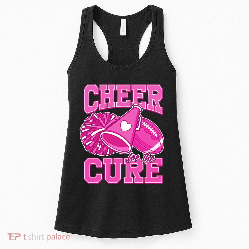 Cheer For The Cure Breast Cancer Awareness Cheerleader Womens Tank Top