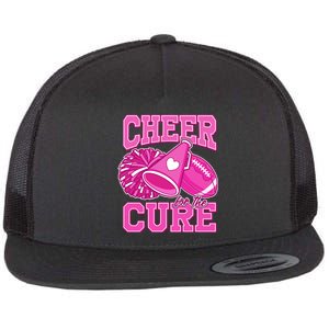 Cheer For The Cure Breast Cancer Awareness Cheerleader Flat Bill Trucker Hat