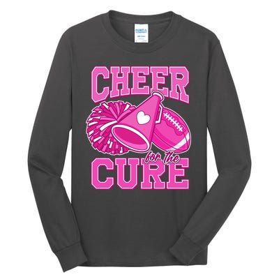 Cheer For The Cure Breast Cancer Awareness Cheerleader Tall Long Sleeve T-Shirt