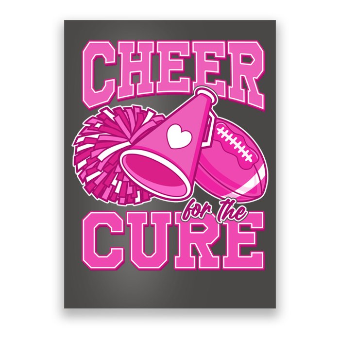 Cheer For The Cure Breast Cancer Awareness Cheerleader Poster