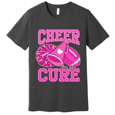 Cheer For The Cure Breast Cancer Awareness Cheerleader Premium T-Shirt