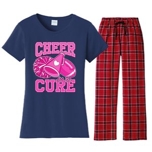 Cheer For The Cure Breast Cancer Awareness Cheerleader Women's Flannel Pajama Set