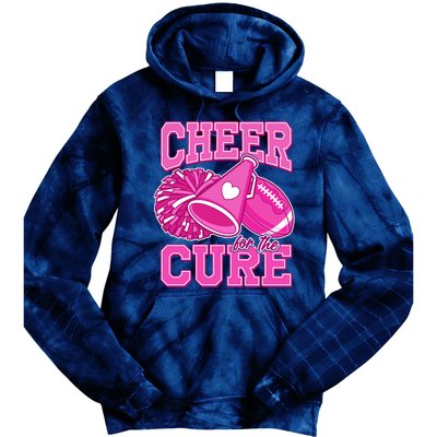 Cheer For The Cure Breast Cancer Awareness Cheerleader Tie Dye Hoodie