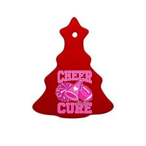 Cheer For The Cure Breast Cancer Awareness Cheerleader Ceramic Tree Ornament