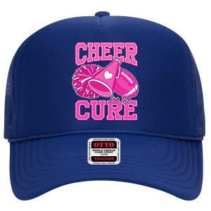 Cheer For The Cure Breast Cancer Awareness Cheerleader High Crown Mesh Back Trucker Hat