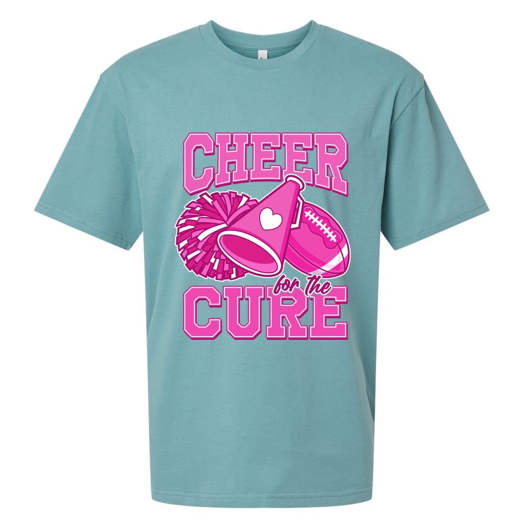 Cheer For The Cure Breast Cancer Awareness Cheerleader Sueded Cloud Jersey T-Shirt