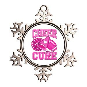 Cheer For The Cure Breast Cancer Awareness Cheerleader Metallic Star Ornament