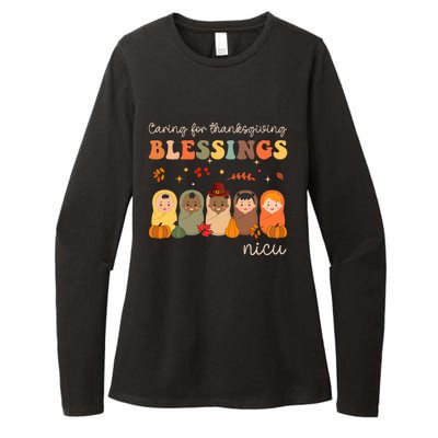 Caring For Thanksgiving Blessings Neonatal Nicu Nurse Fall Womens CVC Long Sleeve Shirt