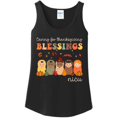 Caring For Thanksgiving Blessings Neonatal Nicu Nurse Fall Ladies Essential Tank