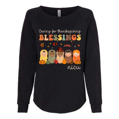 Caring For Thanksgiving Blessings Neonatal Nicu Nurse Fall Womens California Wash Sweatshirt