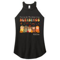 Caring For Thanksgiving Blessings Neonatal Nicu Nurse Fall Women's Perfect Tri Rocker Tank