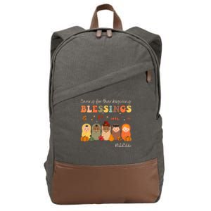 Caring For Thanksgiving Blessings Neonatal Nicu Nurse Fall Cotton Canvas Backpack