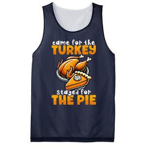 Came For The Turkey Stayed For The Pie Funny Thanksgiving Mesh Reversible Basketball Jersey Tank