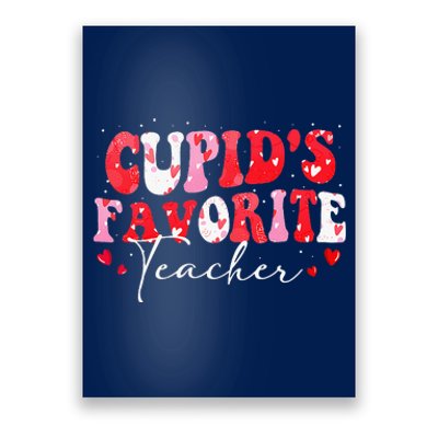 Cupid's Favorite Teacher Retro Valentines Day Poster