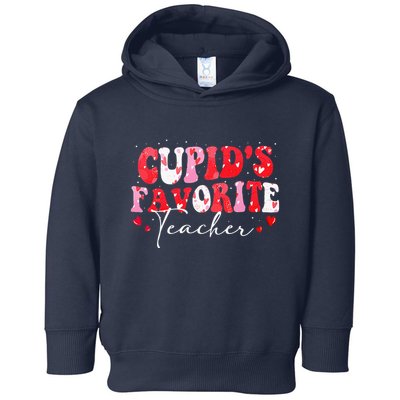 Cupid's Favorite Teacher Retro Valentines Day Toddler Hoodie