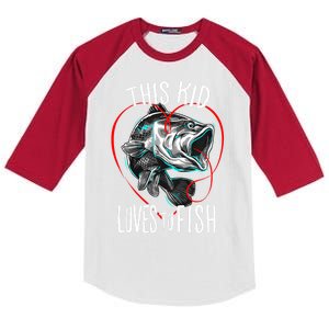 Cool Fishing This Loves To Fish Gift Kids Colorblock Raglan Jersey