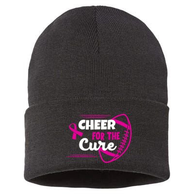 Cheer For The Cure Breast Cancer Awareness Sustainable Knit Beanie