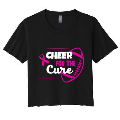 Cheer For The Cure Breast Cancer Awareness Women's Crop Top Tee