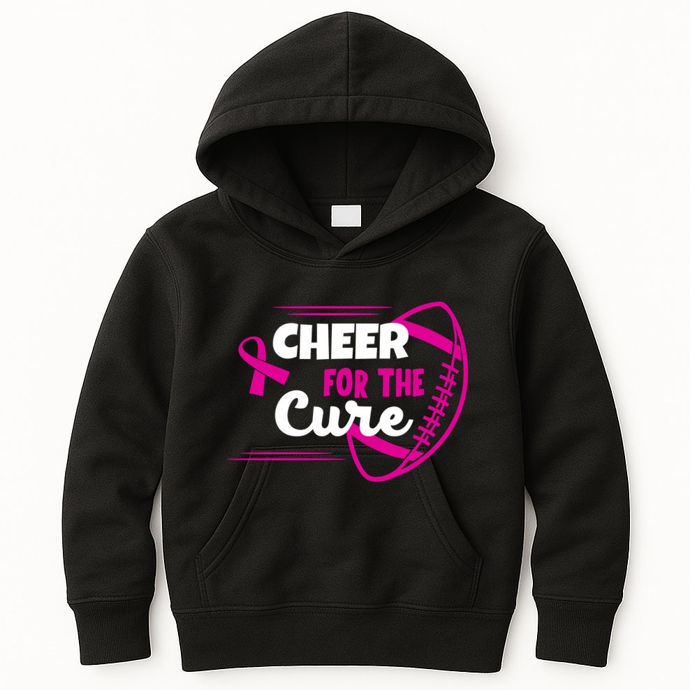 Cheer For The Cure Breast Cancer Awareness Kids Hoodie