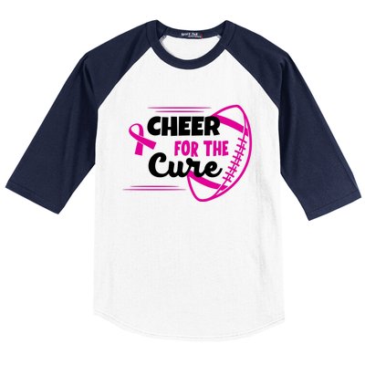 Cheer For The Cure Breast Cancer Awareness Baseball Sleeve Shirt