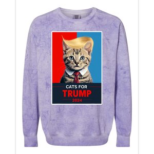 Cats For Trump 2024 Colorblast Crewneck Sweatshirt